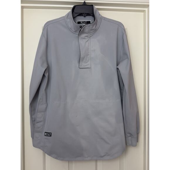 Bylt Basics Men's Elite Fairway Pullover Sweatshirt Large Gray Magnetic Snaps - Picture 3 of 13